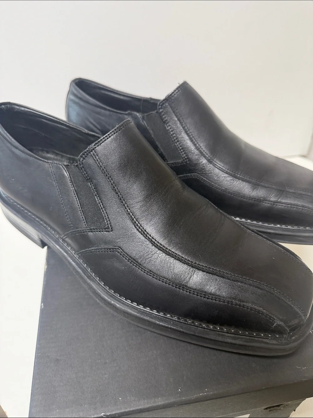 Alfani Black Leather Slip-On Loafers